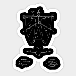 Swimming Apparatus Vintage Patent Hand Drawing Sticker